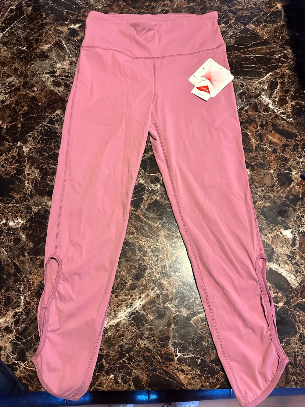 Pink Active Leggings with Side Cutouts